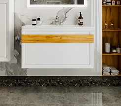 Бриклаер Тумба под раковину Берлин 100 белая – фотография-2